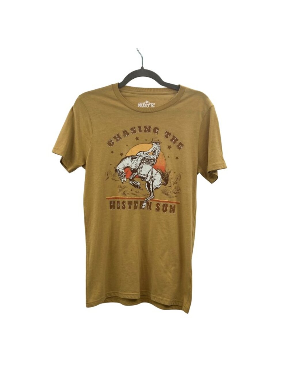 Rustic Spirit Western Sun Graphic Tee Womens Small Used